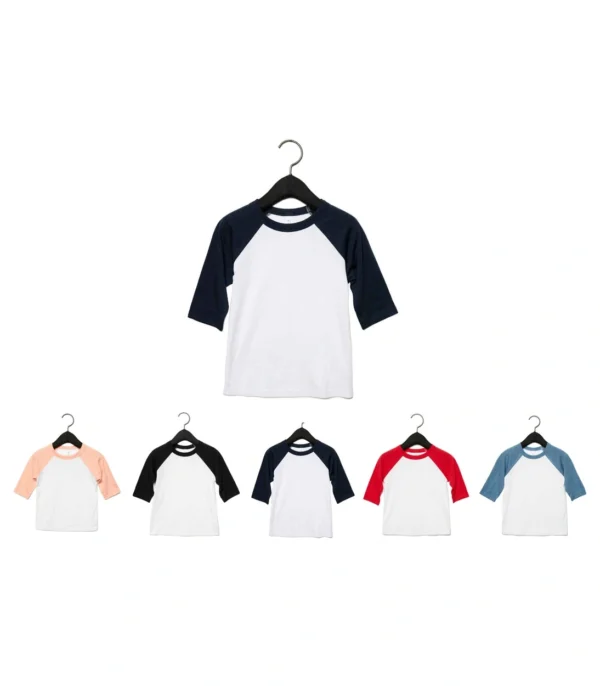 CV3200T Canvas Toddler 3/4 sleeve Baseball T-Shirt